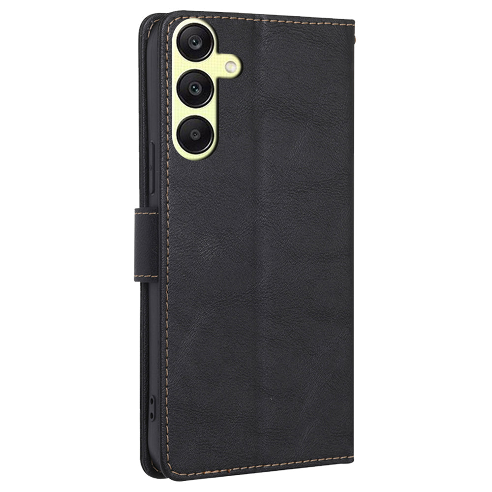 For Samsung Galaxy A25 5G (Global) (161.0 x 76.5 x 8.3mm) Case Leather Cowhide Texture Phone Cover with RFID Blocking Wallet - Black For Samsung Galaxy A25 5G (Global) (161.0 x 76.5 x 8.3mm) Case Leather Cowhide Texture Phone Cover with RFID Blocking Wallet - Black