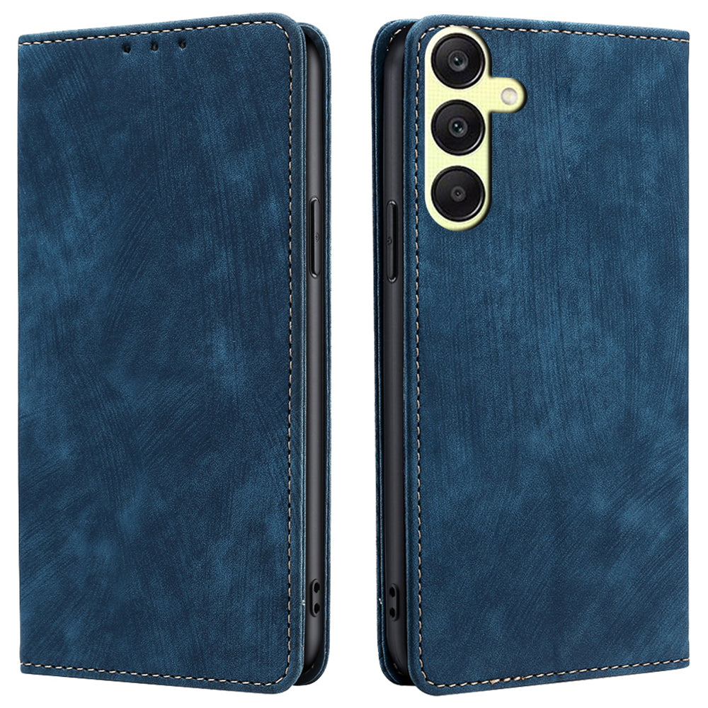 For Samsung Galaxy A25 5G (Global) (161.0 x 76.5 x 8.3mm) Case RFID Blocking PU Leather+TPU Wallet Phone Cover - Blue For Samsung Galaxy A25 5G (Global) (161.0 x 76.5 x 8.3mm) Case RFID Blocking PU Leather+TPU Wallet Phone Cover - Blue
