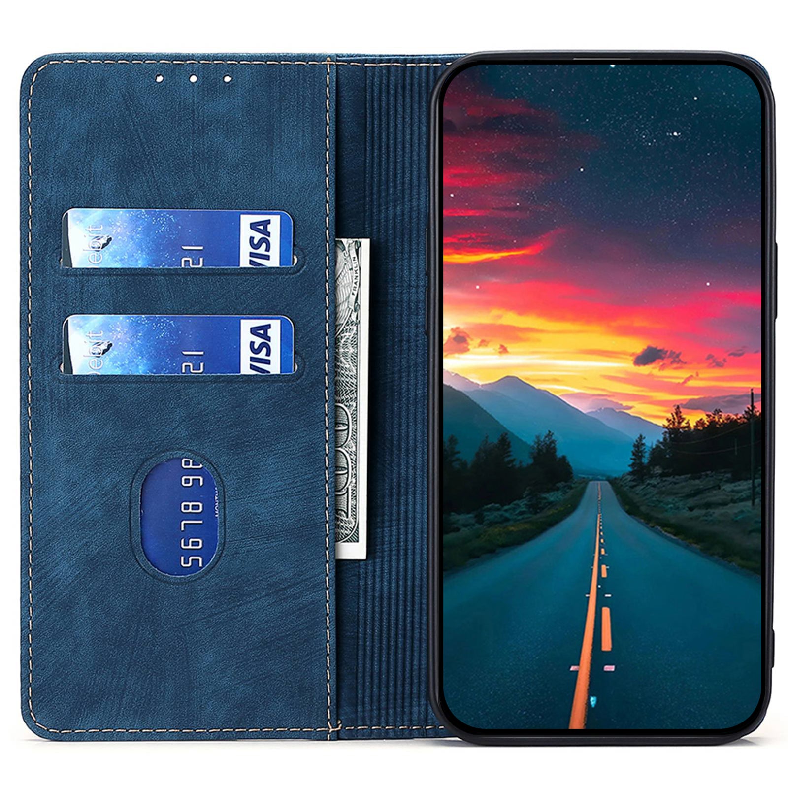 For Samsung Galaxy A25 5G (Global) (161.0 x 76.5 x 8.3mm) Case RFID Blocking PU Leather+TPU Wallet Phone Cover - Blue For Samsung Galaxy A25 5G (Global) (161.0 x 76.5 x 8.3mm) Case RFID Blocking PU Leather+TPU Wallet Phone Cover - Blue
