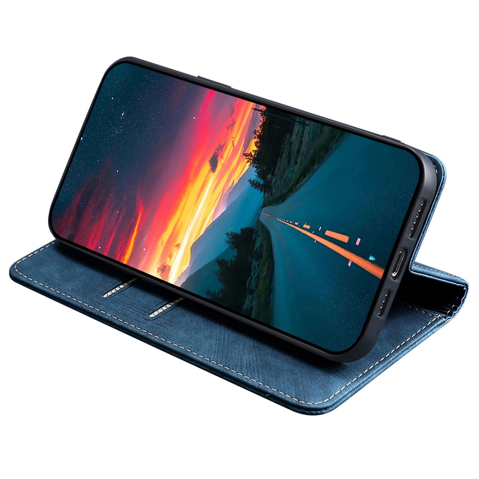 For Samsung Galaxy A25 5G (Global) (161.0 x 76.5 x 8.3mm) Case RFID Blocking PU Leather+TPU Wallet Phone Cover - Blue For Samsung Galaxy A25 5G (Global) (161.0 x 76.5 x 8.3mm) Case RFID Blocking PU Leather+TPU Wallet Phone Cover - Blue