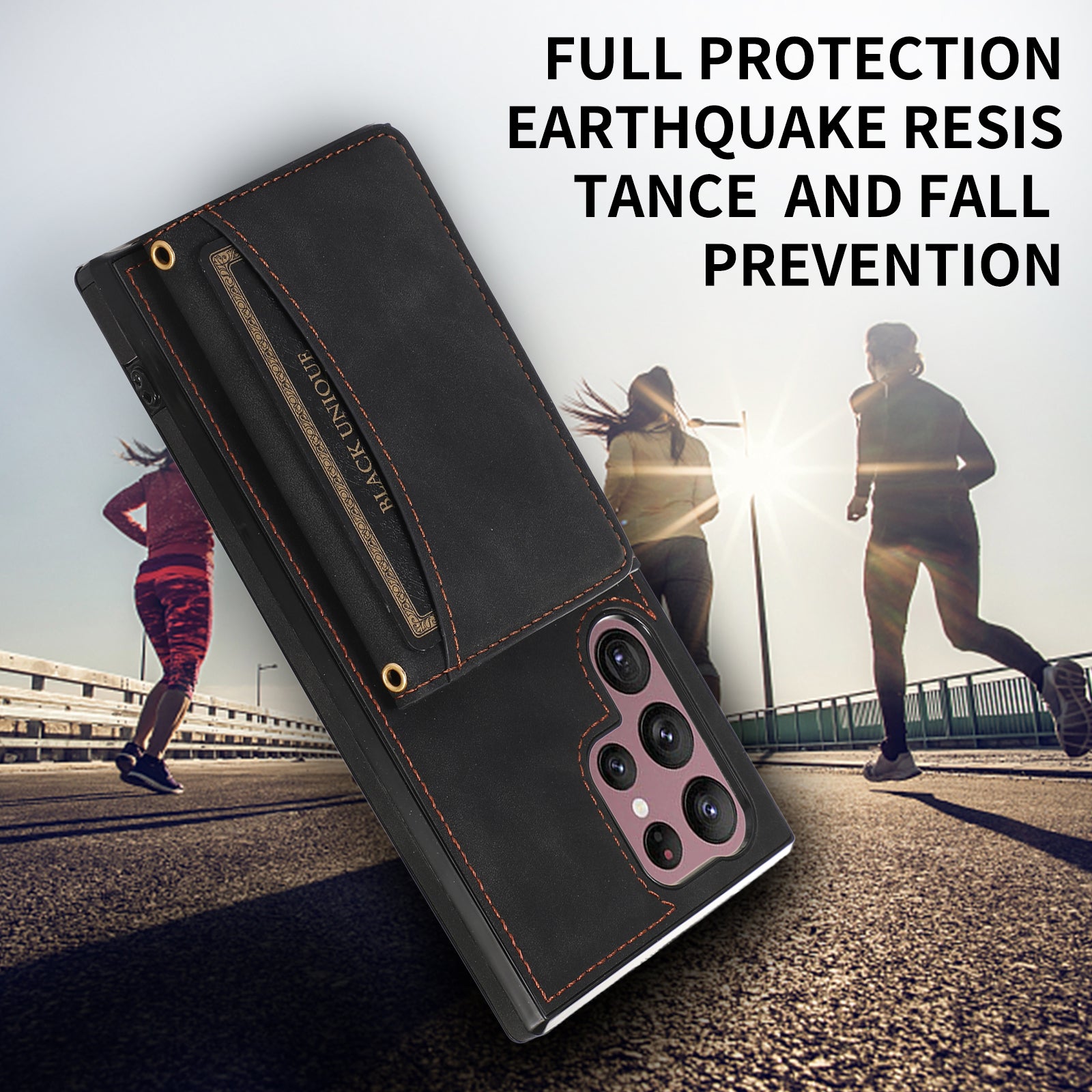 For Samsung Galaxy S24 Ultra Cell Phone Case Tri-fold Wallet Kickstand PU Leather Coated TPU Cover - Black For Samsung Galaxy S24 Ultra Cell Phone Case Tri-fold Wallet Kickstand PU Leather Coated TPU Cover - Black