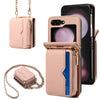 For Samsung Galaxy Z Flip5 5G Phone Cover Zipper Design PU Leather+PC Phone Cover with Strap For Samsung Galaxy Z Flip5 5G Phone Cover Zipper Design PU Leather+PC Phone Cover with Strap