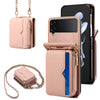 For Samsung Galaxy Z Flip4 5G Case Multi-card Slot PU Leather+PC Phone Protector with Strap For Samsung Galaxy Z Flip4 5G Case Multi-card Slot PU Leather+PC Phone Protector with Strap
