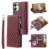 For Xiaomi Redmi Note 13 4G Wallet Case Leather Rhombus Texture Zipper Phone Cover with Wrist Strap For Xiaomi Redmi Note 13 4G Wallet Case Leather Rhombus Texture Zipper Phone Cover with Wrist Strap