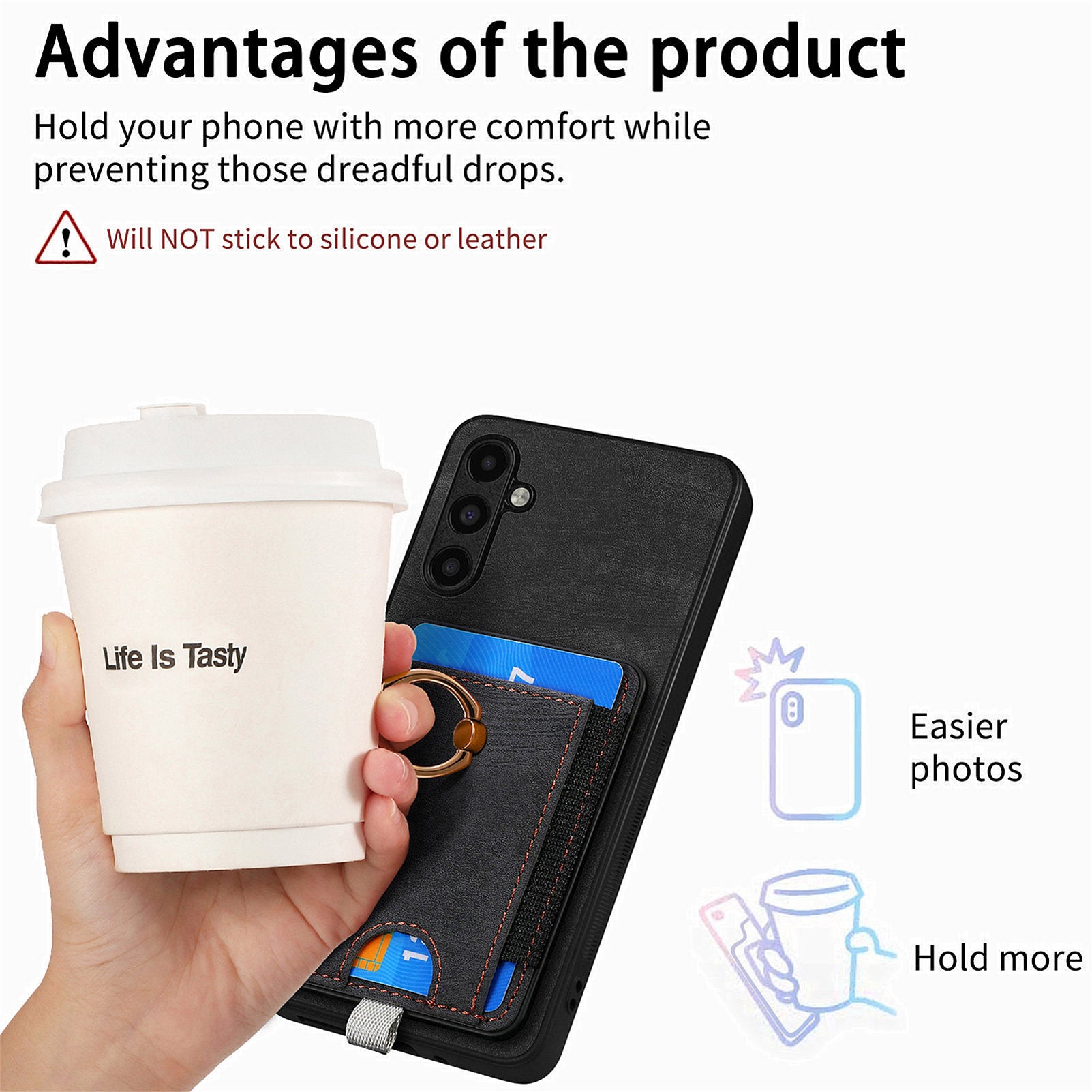 D7 For Samsung Galaxy A05s 4G Case Ring Kickstand Cover Detachable Phone Card Bag D7 For Samsung Galaxy A05s 4G Case Ring Kickstand Cover Detachable Phone Card Bag
