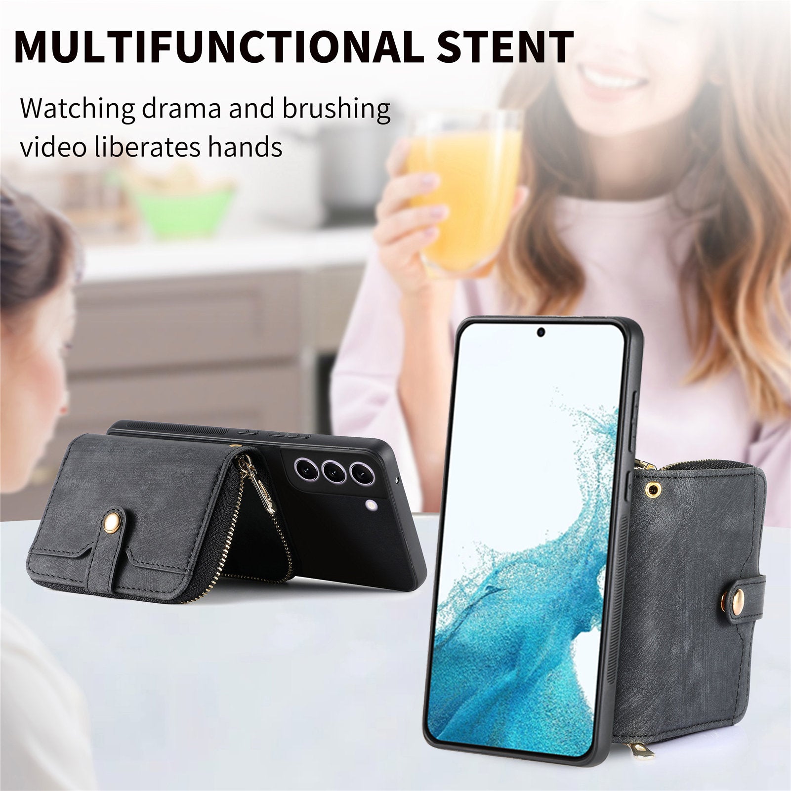 D3 for Samsung Galaxy S22+ 5G Zipper Pocket Crossbody Case Leather+TPU+PC Phone Cover D3 for Samsung Galaxy S22+ 5G Zipper Pocket Crossbody Case Leather+TPU+PC Phone Cover