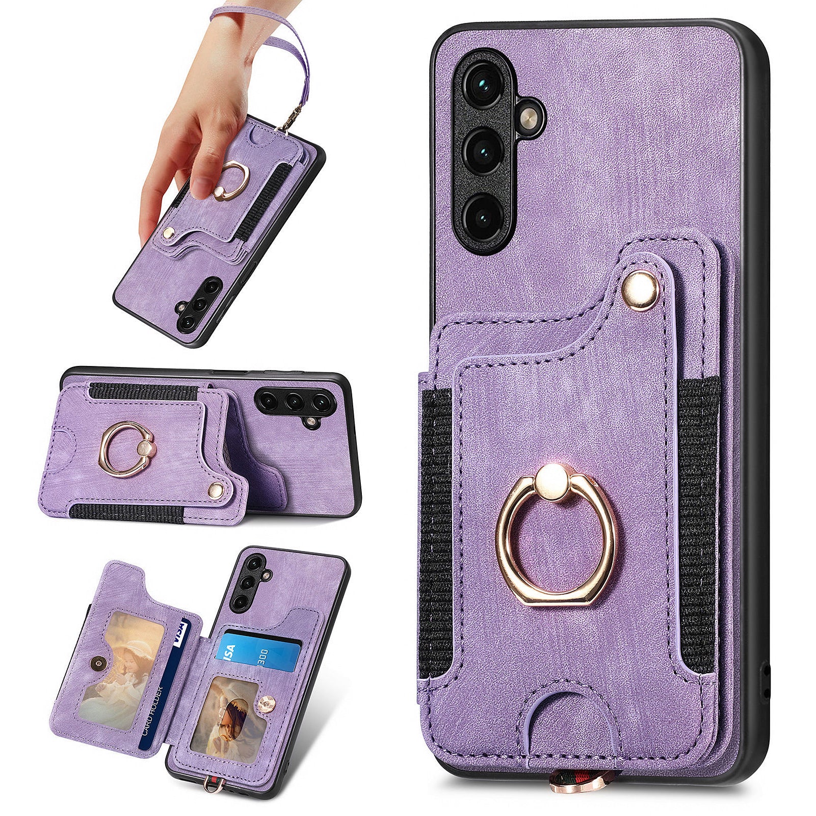 D4 For Samsung Galaxy M15 5G Case RFID Blocking Anti-Drop Kickstand Shell Leather Back Cover D4 For Samsung Galaxy M15 5G Case RFID Blocking Anti-Drop Kickstand Shell Leather Back Cover