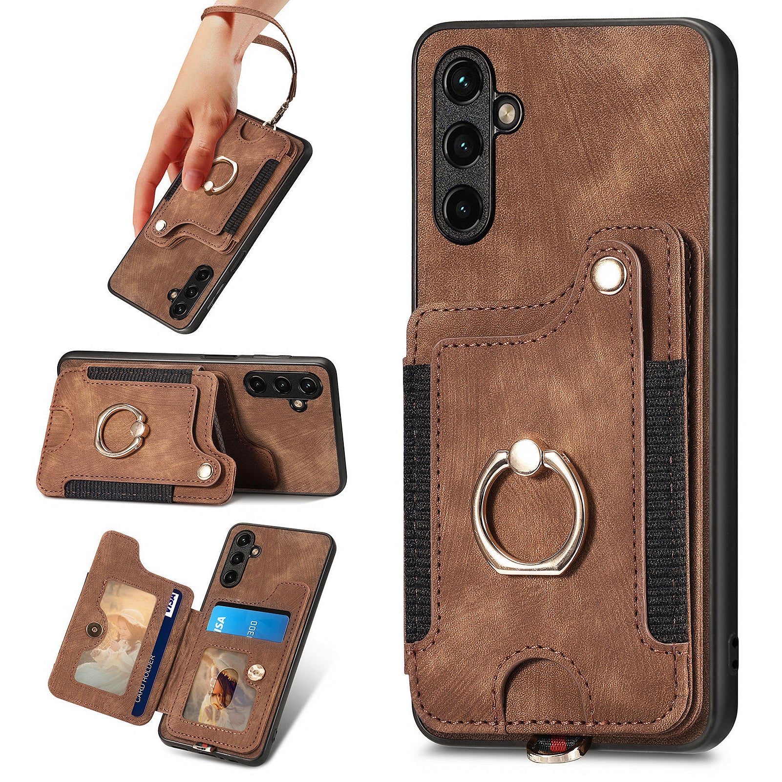 D4 For Samsung Galaxy M15 5G Case RFID Blocking Anti-Drop Kickstand Shell Leather Back Cover D4 For Samsung Galaxy M15 5G Case RFID Blocking Anti-Drop Kickstand Shell Leather Back Cover