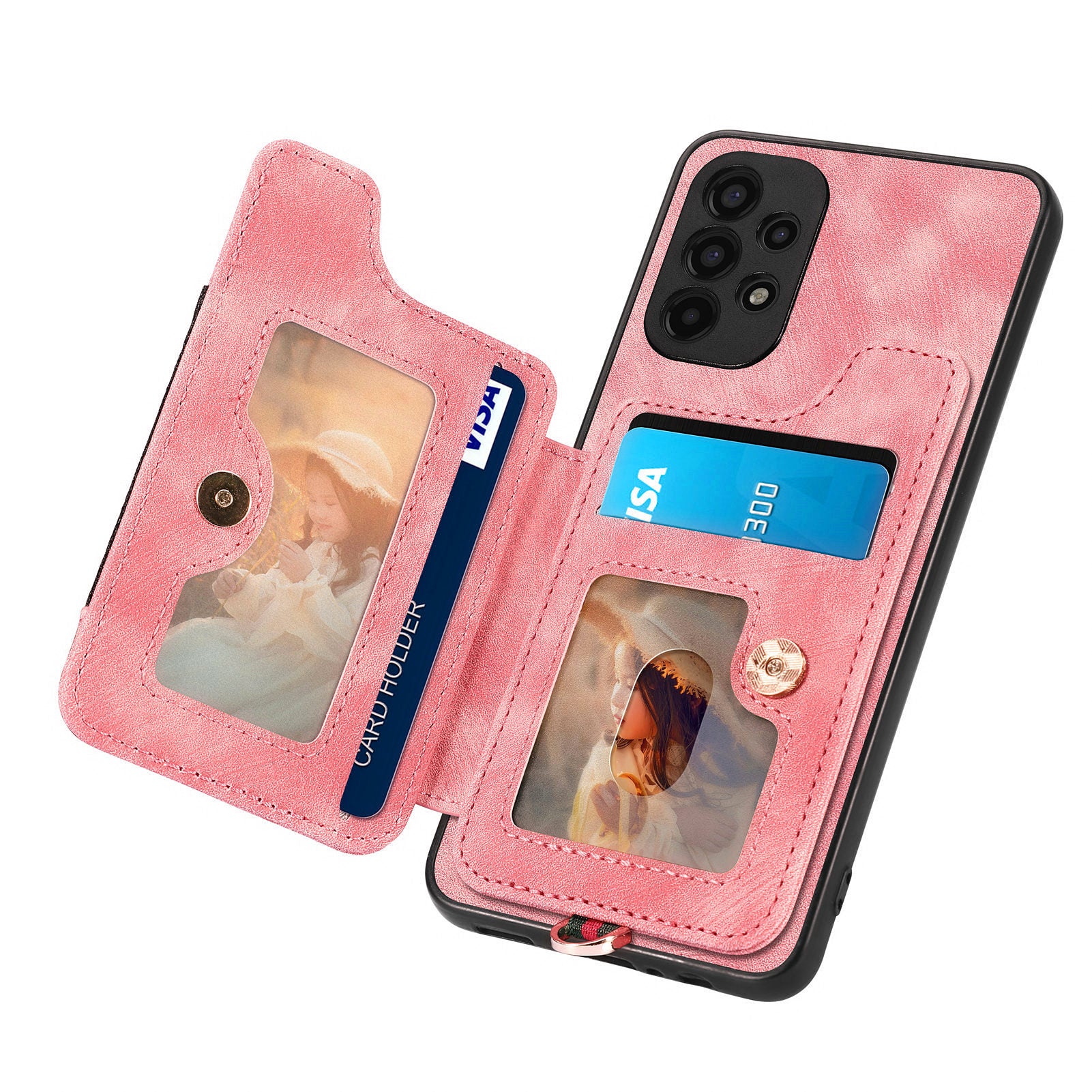 D4 For Samsung Galaxy A13 4G Case Leather Coated TPU RFID Blocking Phone Cover with Ring Kickstand D4 For Samsung Galaxy A13 4G Case Leather Coated TPU RFID Blocking Phone Cover with Ring Kickstand