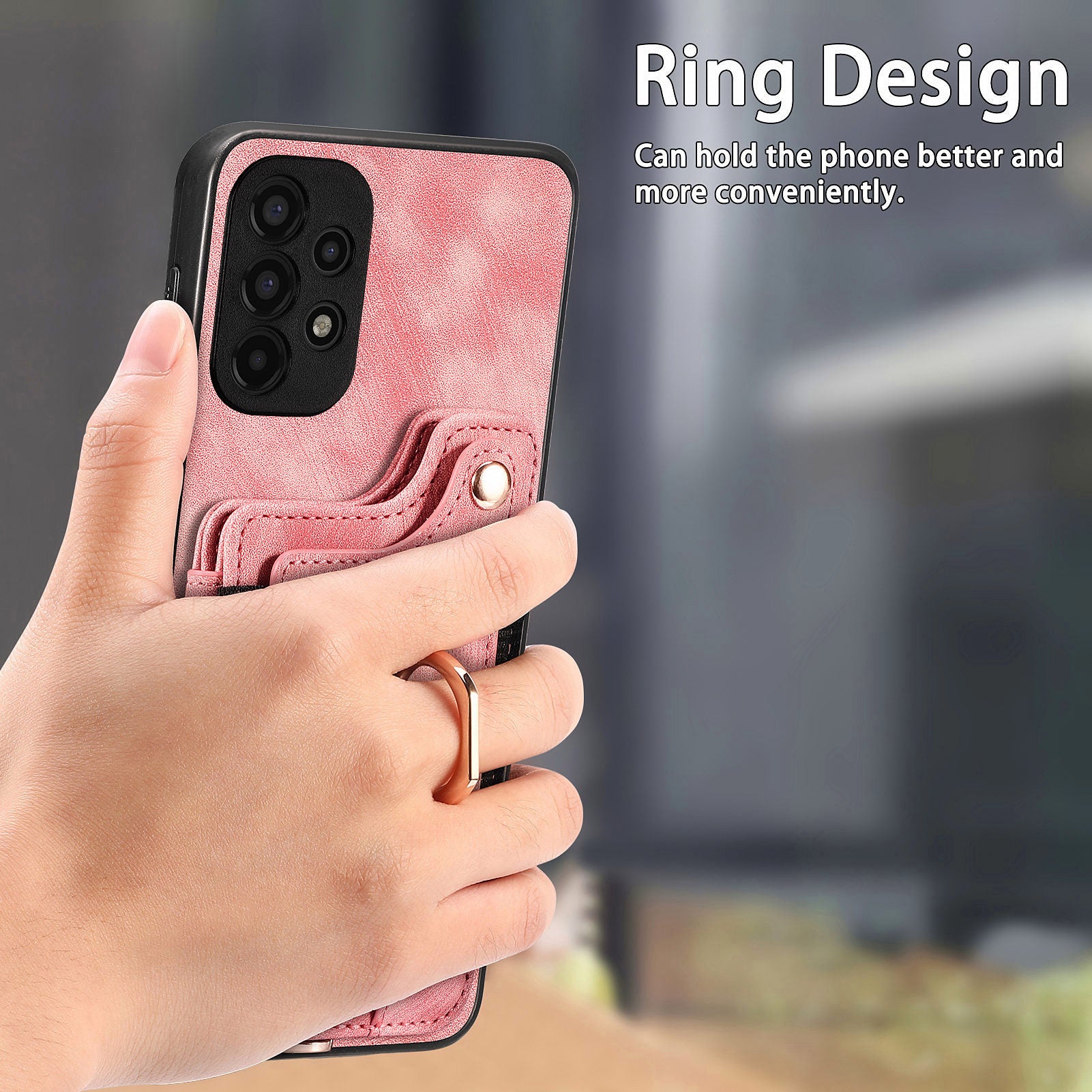 D4 For Samsung Galaxy A13 4G Case Leather Coated TPU RFID Blocking Phone Cover with Ring Kickstand D4 For Samsung Galaxy A13 4G Case Leather Coated TPU RFID Blocking Phone Cover with Ring Kickstand