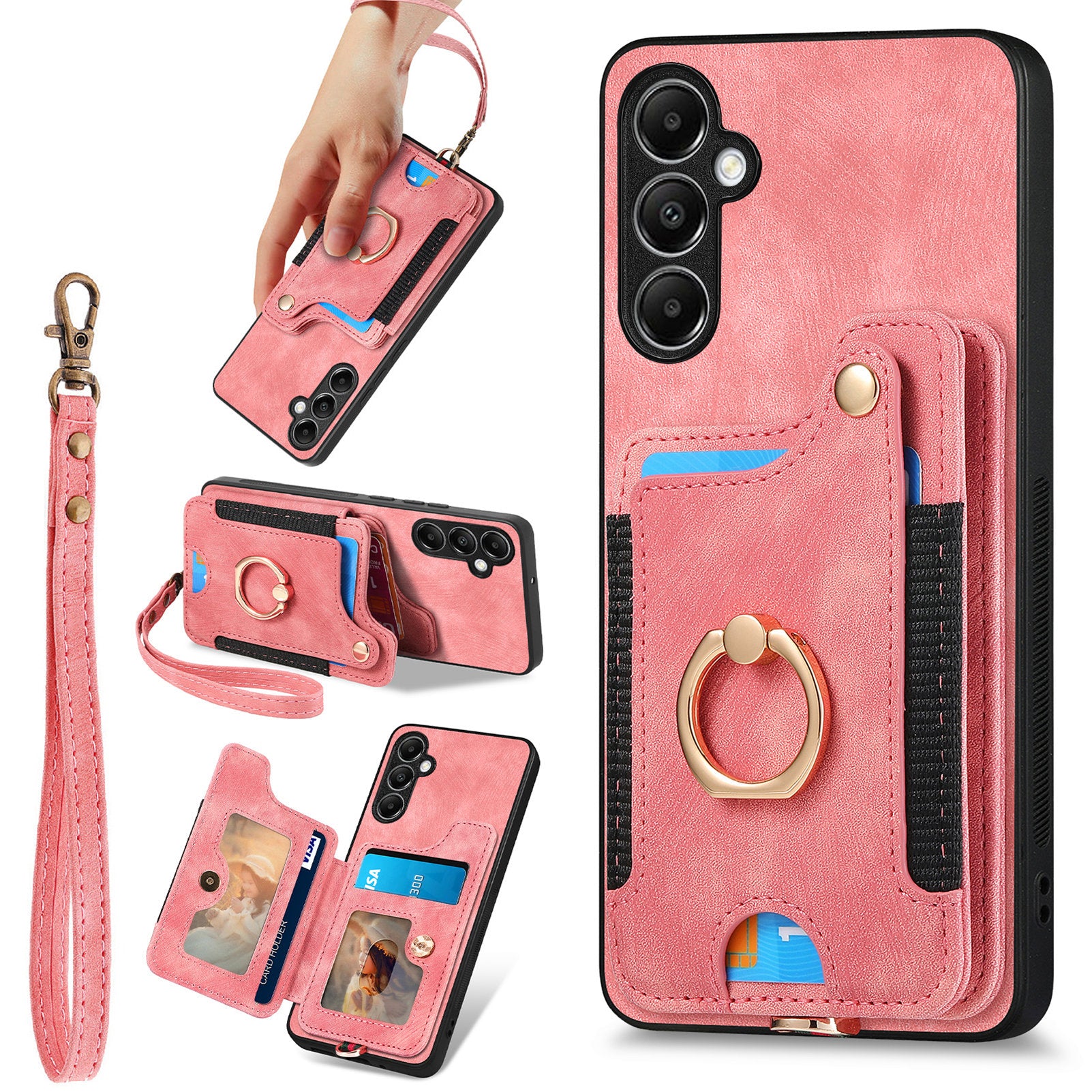 D4 For Samsung Galaxy A14 4G / 5G Case with Card Holder RFID Blocking Retro Leather Back Cover D4 For Samsung Galaxy A14 4G / 5G Case with Card Holder RFID Blocking Retro Leather Back Cover