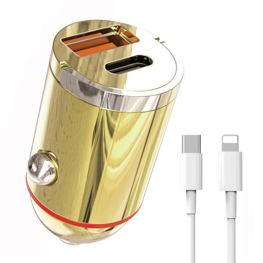 G30J 133W High Power Type-C+USB Dual Port Mini Car Charger with Type-C to 8Pin Cable G30J 133W High Power Type-C+USB Dual Port Mini Car Charger with Type-C to 8Pin Cable