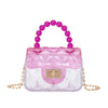 Transparent Shoulder Crossbody Bag Gradient Color Fashion Jelly Purse Small Handbag with Beads Tote Handle Transparent Shoulder Crossbody Bag Gradient Color Fashion Jelly Purse Small Handbag with Beads Tote Handle