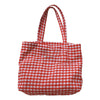 573 Women Cotton Tote Bag Grid Pattern Shoulder Bag for Gym Work School 573 Women Cotton Tote Bag Grid Pattern Shoulder Bag for Gym Work School