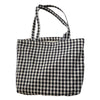 573 Women Cotton Tote Bag Grid Pattern Shoulder Bag for Gym Work School 573 Women Cotton Tote Bag Grid Pattern Shoulder Bag for Gym Work School