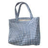 573 Women Cotton Tote Bag Grid Pattern Shoulder Bag for Gym Work School 573 Women Cotton Tote Bag Grid Pattern Shoulder Bag for Gym Work School