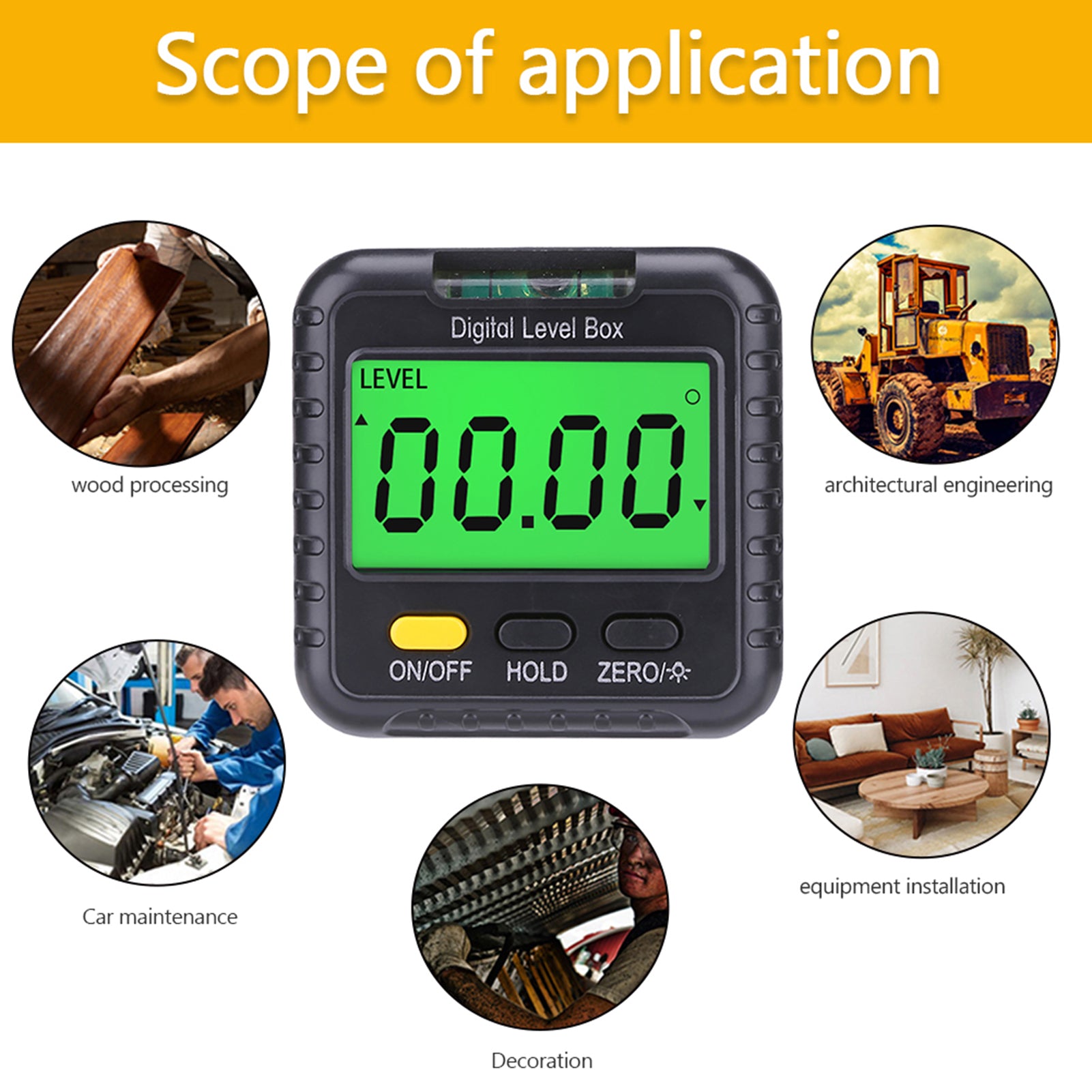 Digital Level Box Digital Angle Detector Angle Gauge with Display Portable Measuring Tool for Carpentry Building (No Bubble) Digital Level Box Digital Angle Detector Angle Gauge with Display Portable Measuring Tool for Carpentry Building (No Bubble)
