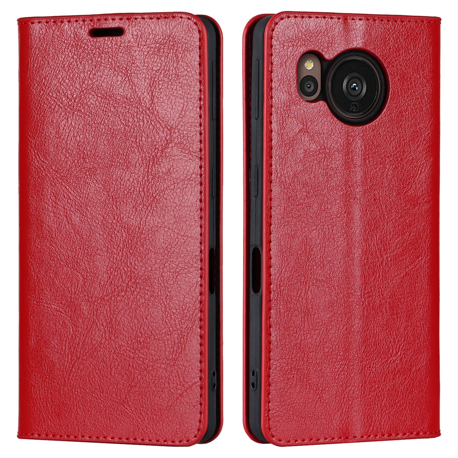 For Sharp Aquos Sense 7 Crazy Horse Texture Genuine Leather Cover Magnetic Absorption Stand Flip Wallet Phone Case For Sharp Aquos Sense 7 Crazy Horse Texture Genuine Leather Cover Magnetic Absorption Stand Flip Wallet Phone Case