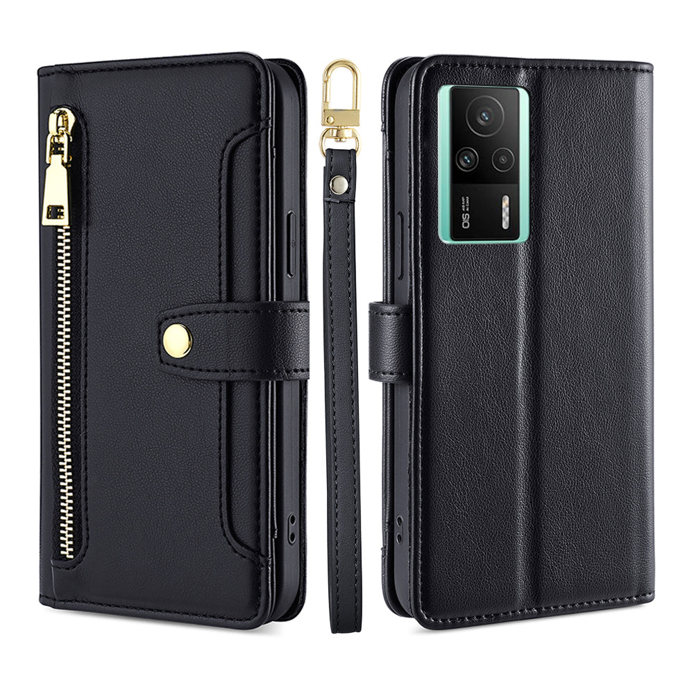 Multifunctional Phone Stand Case for Xiaomi Redmi K60E 5G Zipper Pocket Multiple Card Slots Phone Leather Cover with Wrist Strap and Shoulder Strap Multifunctional Phone Stand Case for Xiaomi Redmi K60E 5G Zipper Pocket Multiple Card Slots Phone Leather Cover with Wrist Strap and Shoulder Strap