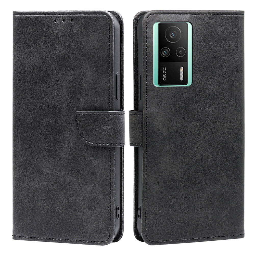 Phone Stand Case for Xiaomi Redmi K60E 5G Calf Texture PU Leather Phone Cover Wallet Phone Stand Case for Xiaomi Redmi K60E 5G Calf Texture PU Leather Phone Cover Wallet