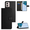 For Motorola Moto G73 5G Litchi Texture Folding Stand Phone Case Magnetic Clasp PU Leather Drop-proof Wallet Cover - Black For Motorola Moto G73 5G Litchi Texture Folding Stand Phone Case Magnetic Clasp PU Leather Drop-proof Wallet Cover - Black