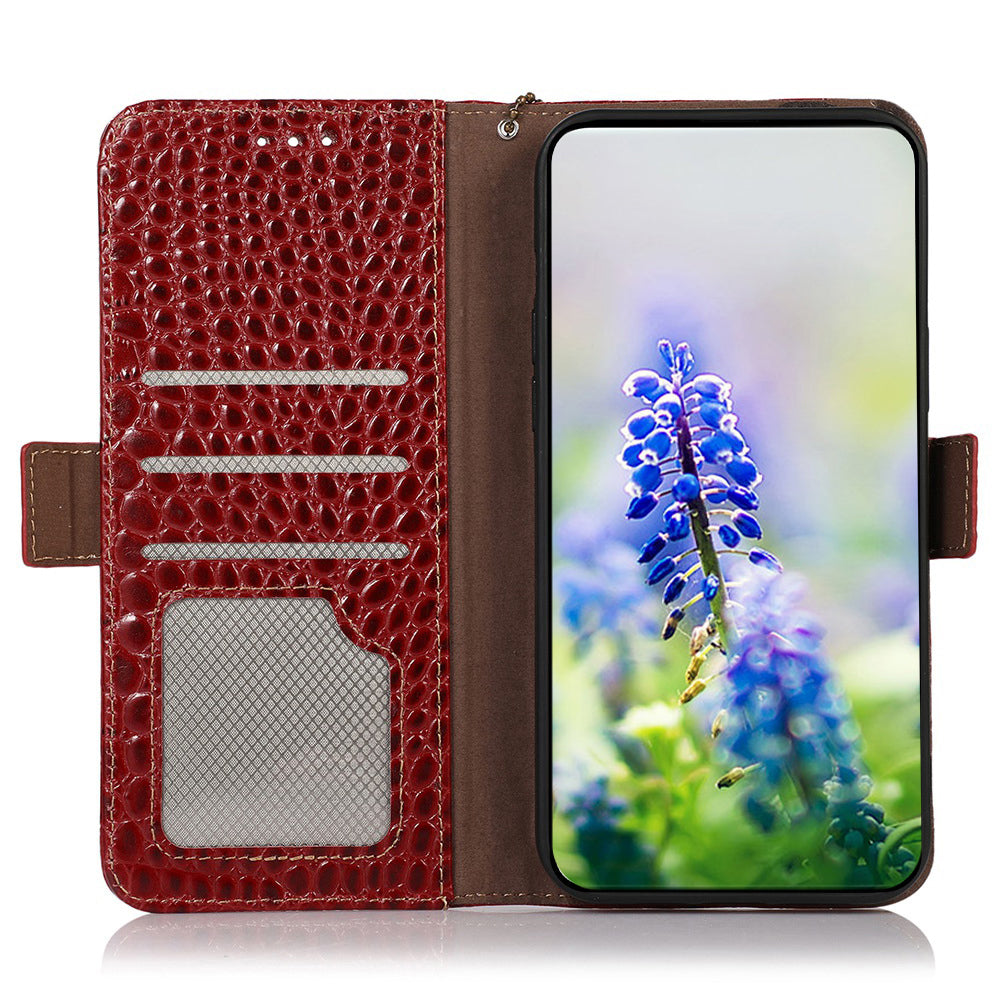 Phone Wallet Case for Oppo Reno8 T 4G RFID Blocking Stand Genuine Cowhide Leather Phone Cover Phone Wallet Case for Oppo Reno8 T 4G RFID Blocking Stand Genuine Cowhide Leather Phone Cover