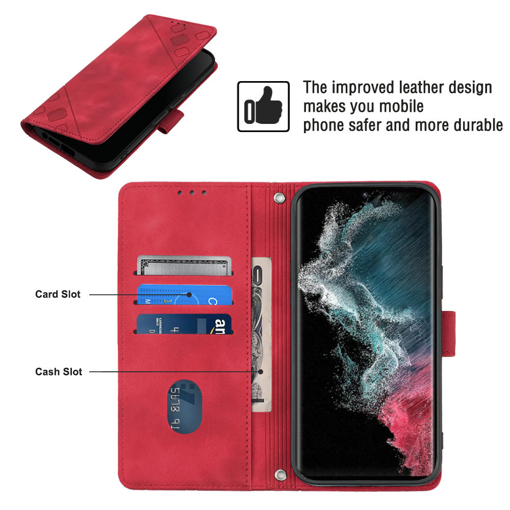 For Samsung Galaxy S22 Ultra 5G PT005 YB Imprinting Series-6 Leather Phone Case Stand Wallet Shockproof Flip Phone Cover For Samsung Galaxy S22 Ultra 5G PT005 YB Imprinting Series-6 Leather Phone Case Stand Wallet Shockproof Flip Phone Cover