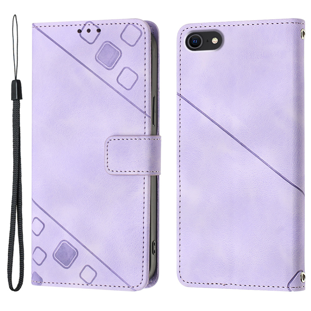 PT005 YB Imprinting Series-6 Leather Case for iPhone 7 8 SE (2020) SE (2022) Anti-scratch Flip Stand Wallet Cover PT005 YB Imprinting Series-6 Leather Case for iPhone 7 8 SE (2020) SE (2022) Anti-scratch Flip Stand Wallet Cover