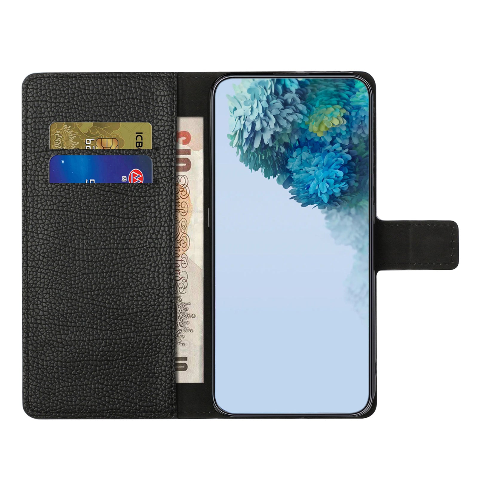 For Samsung Galaxy A24 4G Litchi Texture Phone Case Stand Wallet Leather Phone Cover - Black For Samsung Galaxy A24 4G Litchi Texture Phone Case Stand Wallet Leather Phone Cover - Black