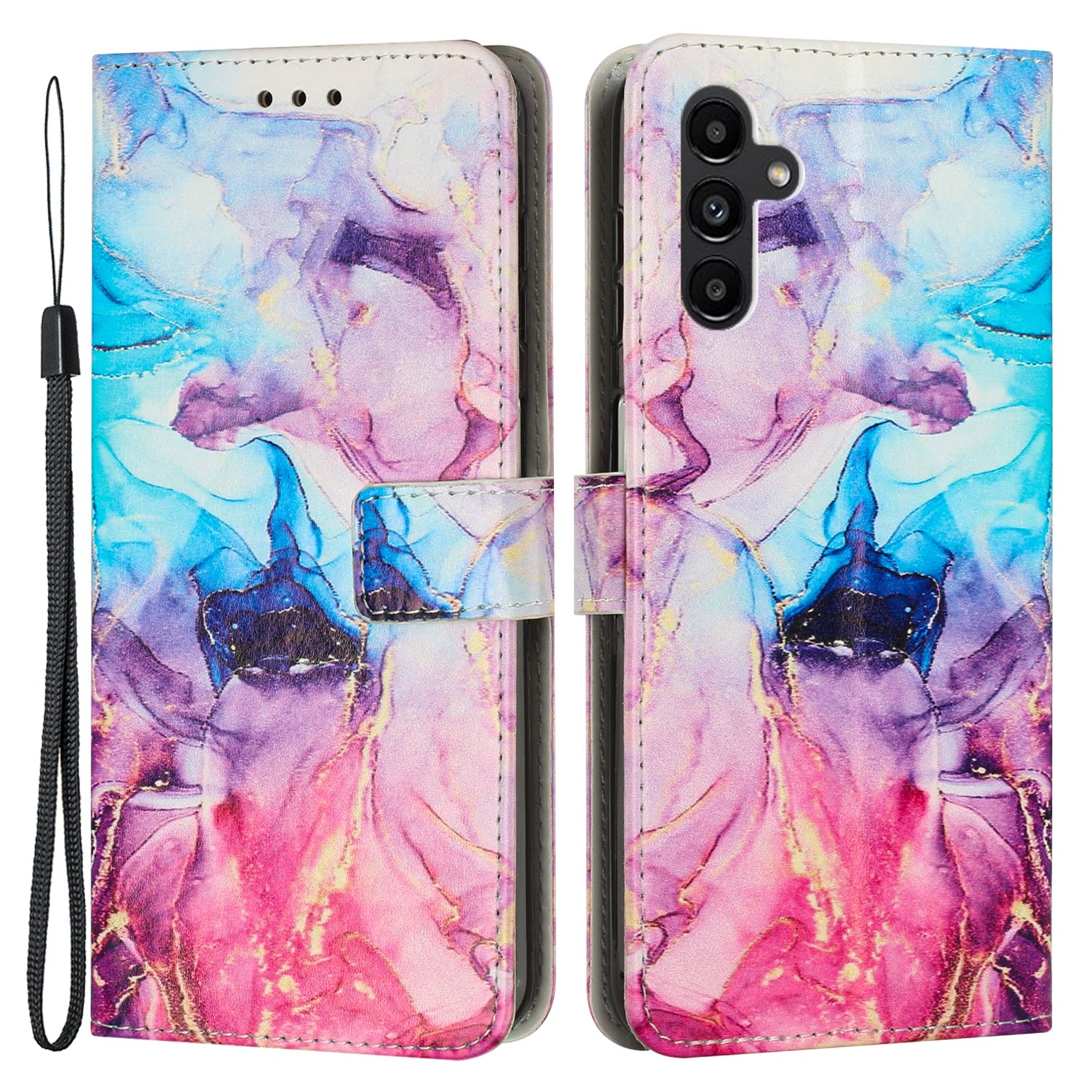 For Samsung Galaxy A54 5G Marble Pattern Phone Stand Case PU Leather Wallet Smartphone Cover with Strap For Samsung Galaxy A54 5G Marble Pattern Phone Stand Case PU Leather Wallet Smartphone Cover with Strap
