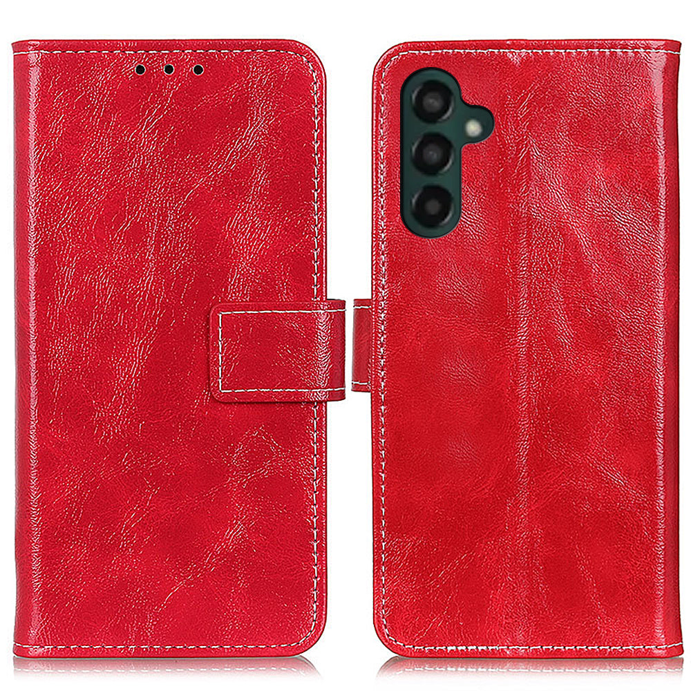 Retro Leather Phone Cover For Samsung Galaxy A24 4G Crazy Horse Texture Drop-proof Phone Case Stand Wallet Retro Leather Phone Cover For Samsung Galaxy A24 4G Crazy Horse Texture Drop-proof Phone Case Stand Wallet