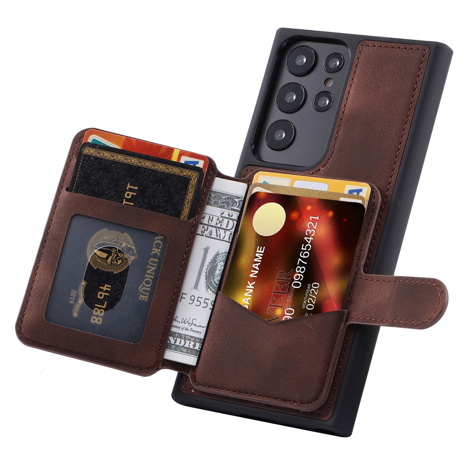 For Samsung Galaxy S22 Ultra 5G RFID Blocking Wallet Phone Cover Kickstand Leather Coated TPU Case For Samsung Galaxy S22 Ultra 5G RFID Blocking Wallet Phone Cover Kickstand Leather Coated TPU Case