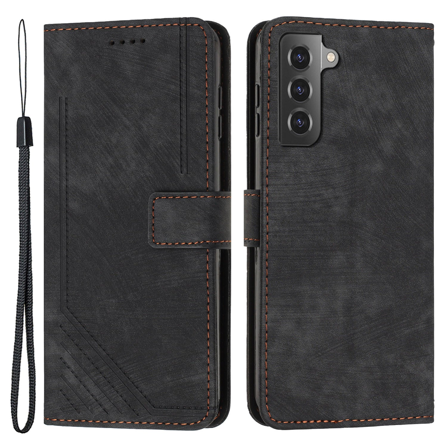 For Samsung Galaxy S22 5G Skin-Touch Shockproof Case Lines Imprinted PU Leather Wallet Phone Cover For Samsung Galaxy S22 5G Skin-Touch Shockproof Case Lines Imprinted PU Leather Wallet Phone Cover