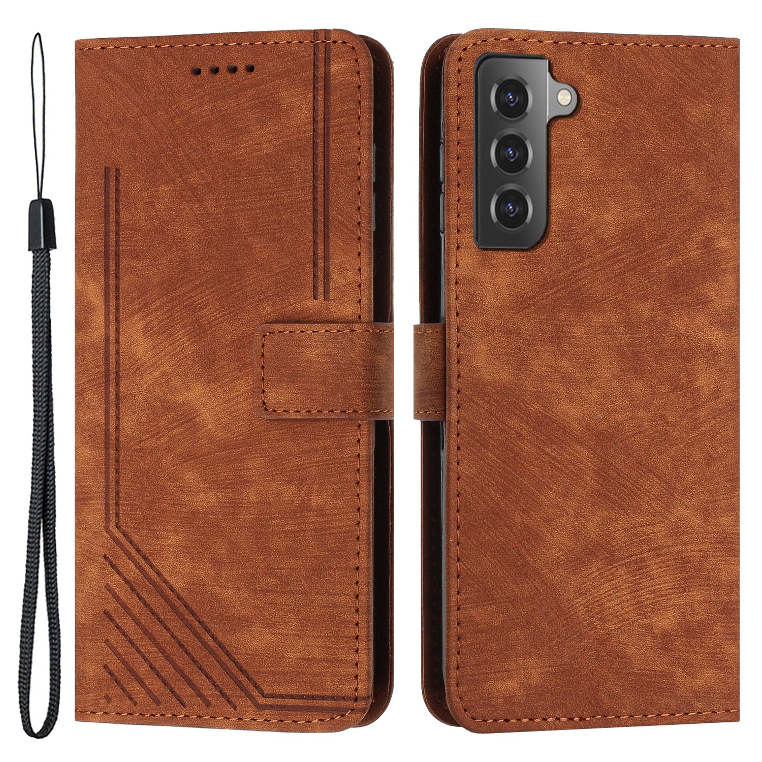 For Samsung Galaxy S22 5G Skin-Touch Shockproof Case Lines Imprinted PU Leather Wallet Phone Cover For Samsung Galaxy S22 5G Skin-Touch Shockproof Case Lines Imprinted PU Leather Wallet Phone Cover
