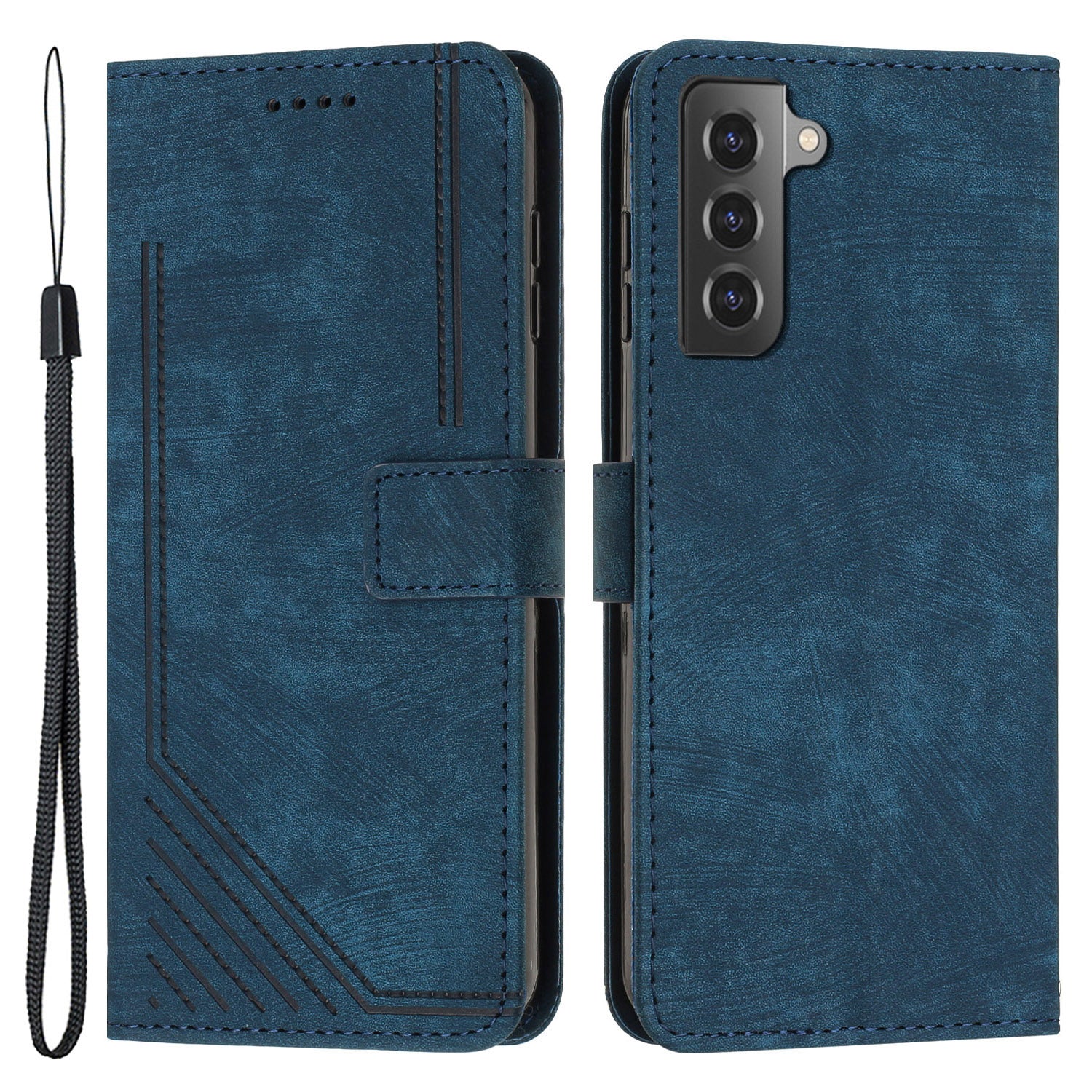 For Samsung Galaxy S22 5G Skin-Touch Shockproof Case Lines Imprinted PU Leather Wallet Phone Cover For Samsung Galaxy S22 5G Skin-Touch Shockproof Case Lines Imprinted PU Leather Wallet Phone Cover