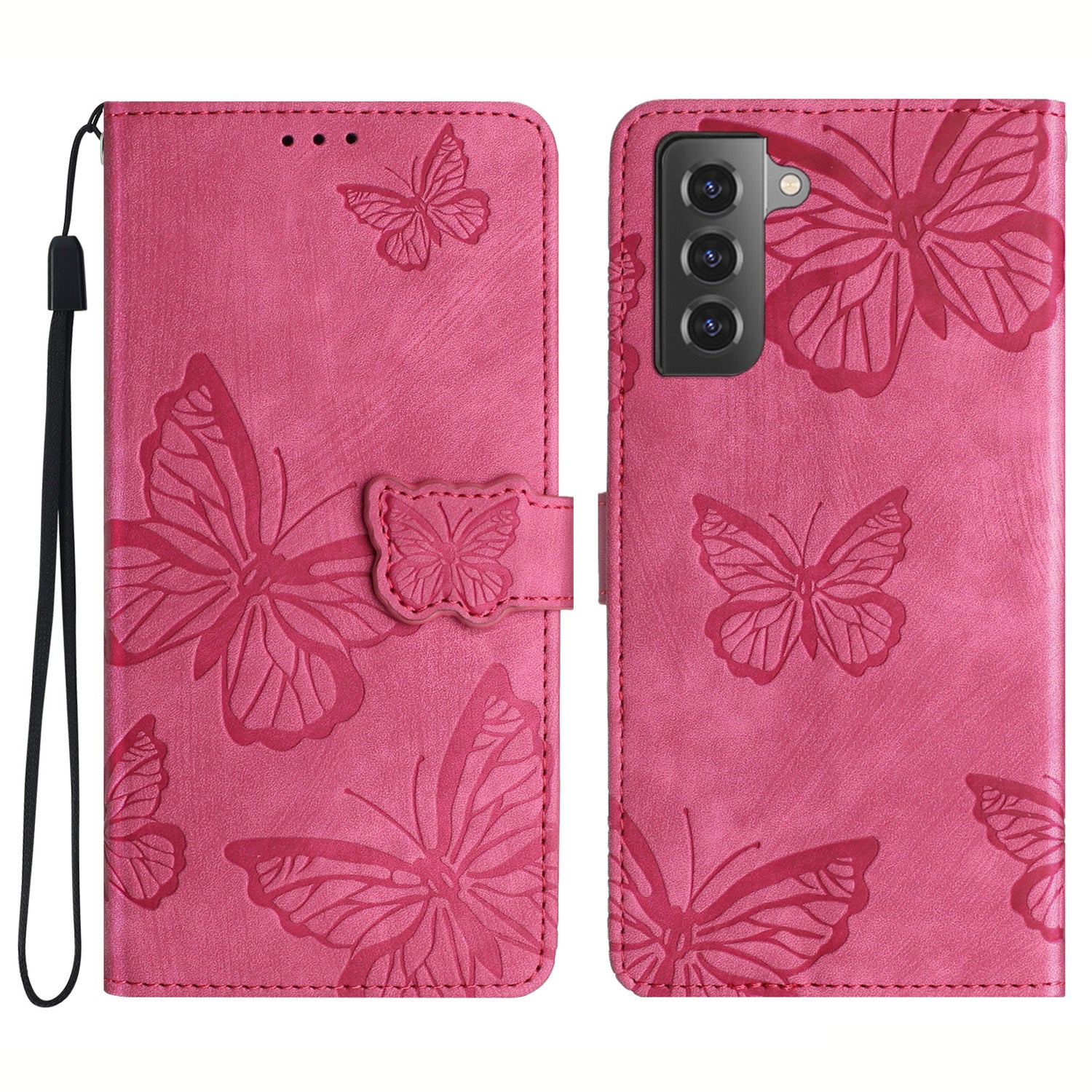 For Samsung Galaxy S22 5G Wallet Phone Case Skin-Touch Leather Cover Butterfly Imprinted Stand Phone Shell For Samsung Galaxy S22 5G Wallet Phone Case Skin-Touch Leather Cover Butterfly Imprinted Stand Phone Shell