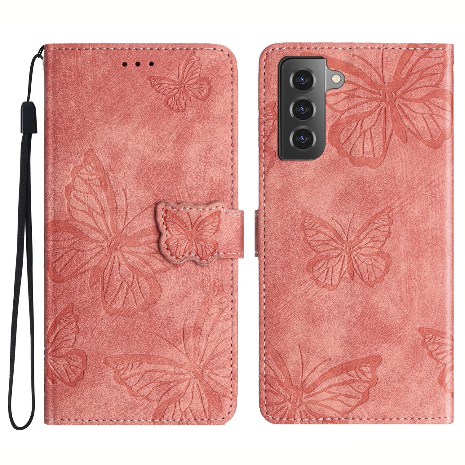 For Samsung Galaxy S22 5G Skin-Touch Phone Case Butterfly Imprinted Leather Phone Cover with Wallet For Samsung Galaxy S22 5G Skin-Touch Phone Case Butterfly Imprinted Leather Phone Cover with Wallet