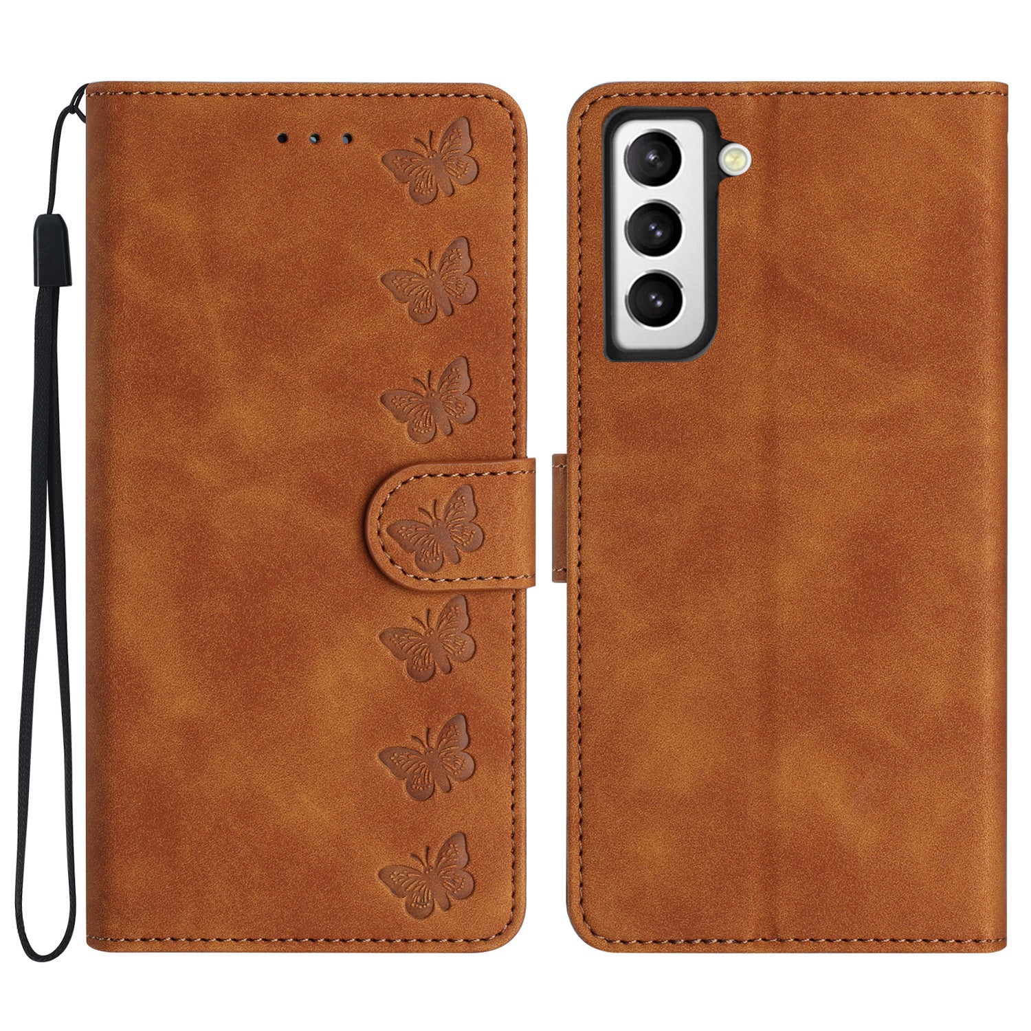 For Samsung Galaxy S22 5G Stand Wallet Case Butterfly Imprinted Splash Proof PU Leather Cover For Samsung Galaxy S22 5G Stand Wallet Case Butterfly Imprinted Splash Proof PU Leather Cover