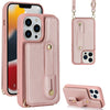 For iPhone 12 12 Pro Card Holder Phone Case Wristband Kickstand PU Leather+TPU Phone Cover For iPhone 12 12 Pro Card Holder Phone Case Wristband Kickstand PU Leather+TPU Phone Cover