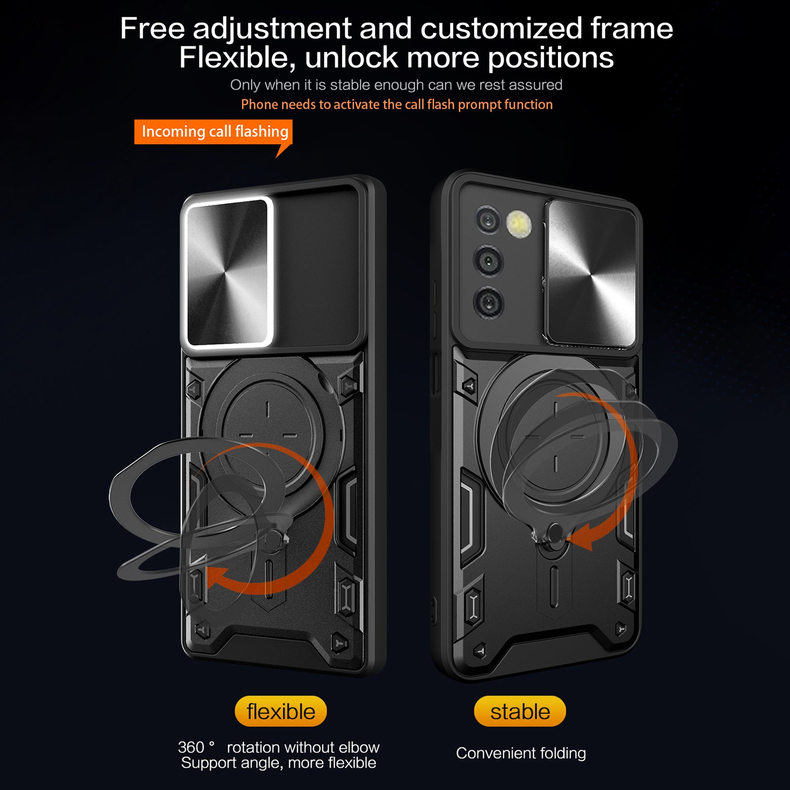 TPU PC Phone Case for Samsung Galaxy A03s (166.5 x 75.98 x 9.14mm) Slide Lens Protection Kickstand Cover TPU PC Phone Case for Samsung Galaxy A03s (166.5 x 75.98 x 9.14mm) Slide Lens Protection Kickstand Cover