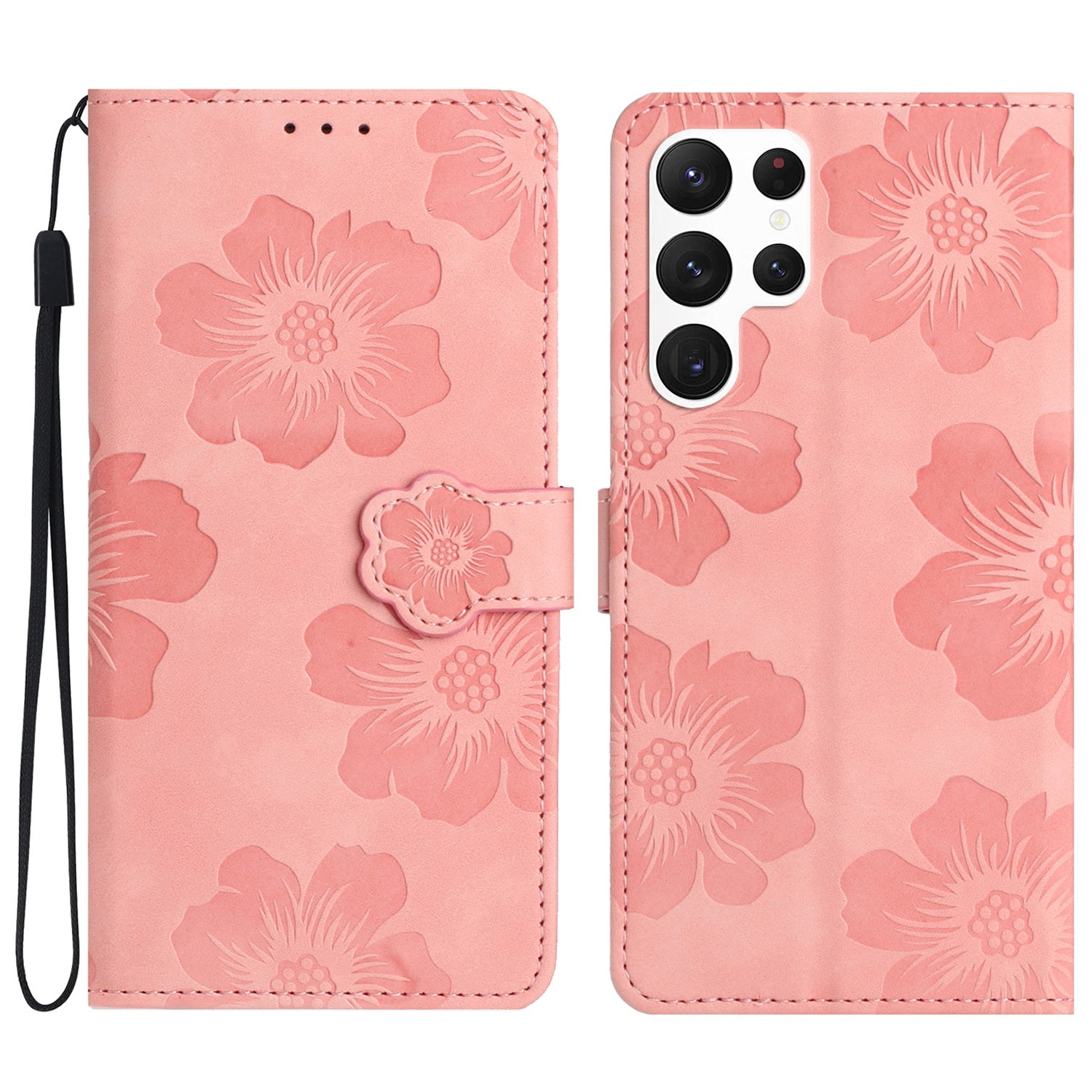 For Samsung Galaxy S22 Ultra 5G Smartphone Case Stand Flowers Imprinted PU Leather Wallet Phone Cover For Samsung Galaxy S22 Ultra 5G Smartphone Case Stand Flowers Imprinted PU Leather Wallet Phone Cover
