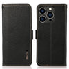 KHAZNEH For iPhone 15 Pro RFID Blocking Phone Case Stand Wallet Genuine Cow Leather Phone Cover KHAZNEH For iPhone 15 Pro RFID Blocking Phone Case Stand Wallet Genuine Cow Leather Phone Cover