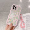 Transparent Phone Case for iPhone 14 Pro Rabbit Flower Pattern TPU Cover with Wrist Chain Transparent Phone Case for iPhone 14 Pro Rabbit Flower Pattern TPU Cover with Wrist Chain