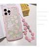 Transparent Phone Case for iPhone 14 Pro Rabbit Flower Pattern TPU Cover with Wrist Chain Transparent Phone Case for iPhone 14 Pro Rabbit Flower Pattern TPU Cover with Wrist Chain