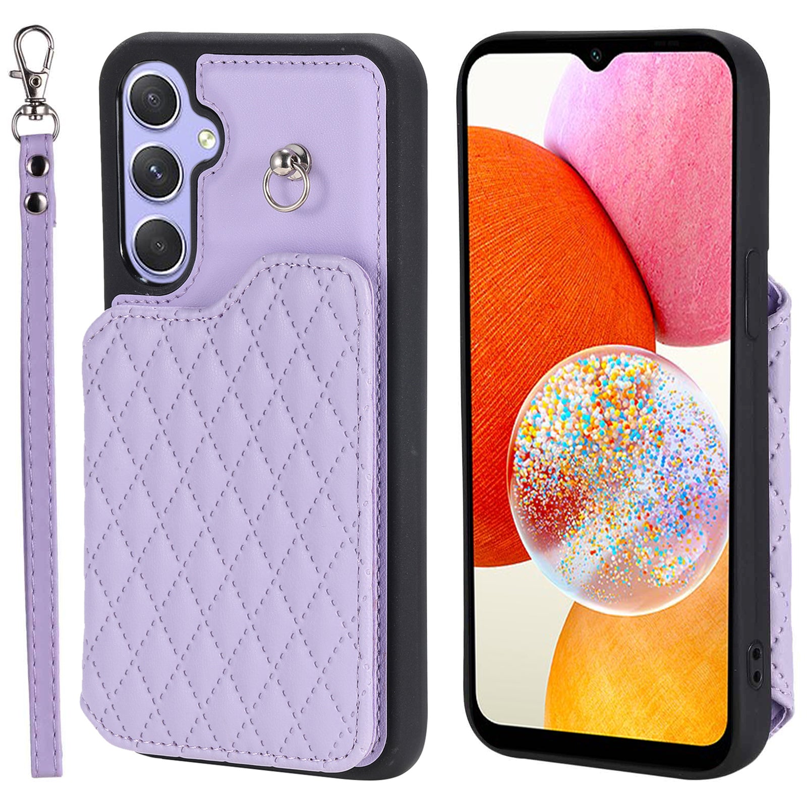 Style 008 For Samsung Galaxy A14 5G A14 4G Kickstand Case PU Leather TPU RFID Blocking Phone Shell with Wrist Strap Style 008 For Samsung Galaxy A14 5G A14 4G Kickstand Case PU Leather TPU RFID Blocking Phone Shell with Wrist Strap