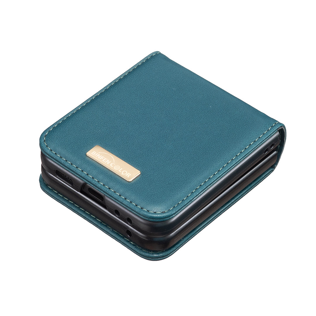 BINFEN COLOR For Samsung Galaxy Z Flip5 5G PU Leather PC Phone Case Ultra Slim Shockproof Protective Cover BINFEN COLOR For Samsung Galaxy Z Flip5 5G PU Leather PC Phone Case Ultra Slim Shockproof Protective Cover