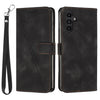 For Samsung Galaxy S23 FE Leather Wallet Stand Anti-shock Cover Triangle Imprint Mobile Case with Strap For Samsung Galaxy S23 FE Leather Wallet Stand Anti-shock Cover Triangle Imprint Mobile Case with Strap