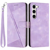 Triangle Imprint Leather Cover for Samsung Galaxy S23 Folding Stand Wallet Phone Case with Strap Triangle Imprint Leather Cover for Samsung Galaxy S23 Folding Stand Wallet Phone Case with Strap