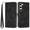 Triangle Imprint Leather Cover for Samsung Galaxy S23 Folding Stand Wallet Phone Case with Strap Triangle Imprint Leather Cover for Samsung Galaxy S23 Folding Stand Wallet Phone Case with Strap
