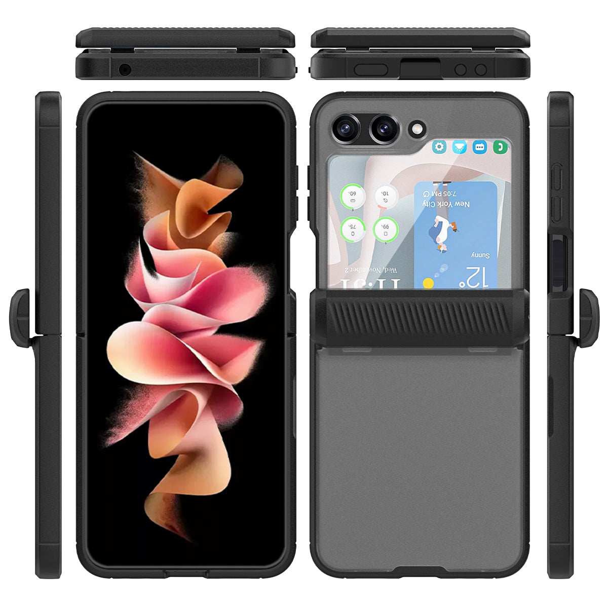 For Samsung Galaxy Z Flip5 5G PC TPU Matte Phone Case Hinge Protection Cover with PET Small Screen Film For Samsung Galaxy Z Flip5 5G PC TPU Matte Phone Case Hinge Protection Cover with PET Small Screen Film